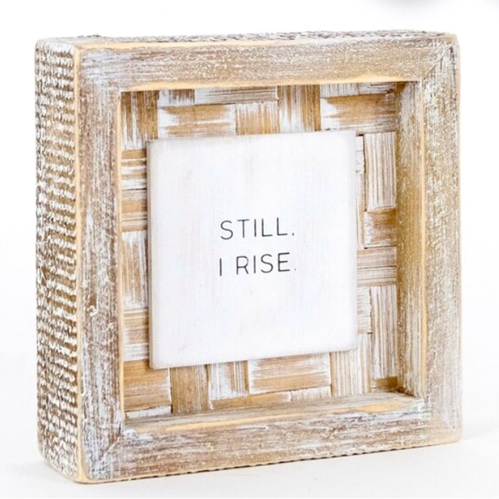 🌼🌼 3 for 15$🌼🌼New With Tags Bamboo Wood Framed Sign - Still I Rise /Adams&CO